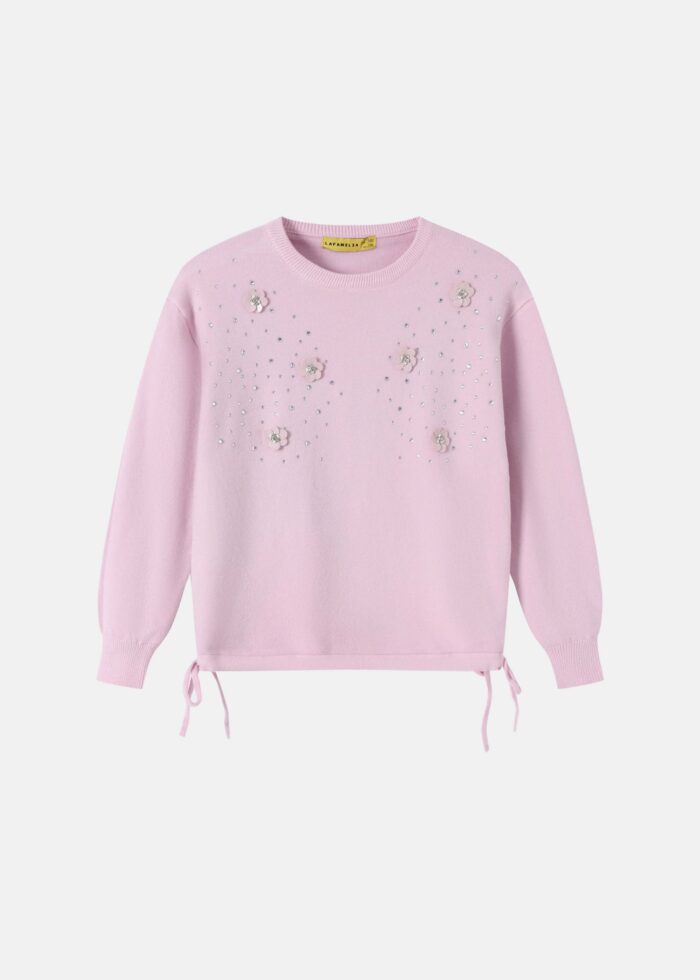 ⁦Kids Girl Flowers Decor Blouse⁩ - الصورة ⁦1⁩