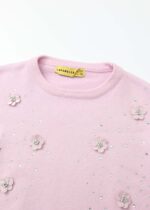 ⁦Kids Girl Flowers Decor Blouse⁩ - الصورة ⁦2⁩