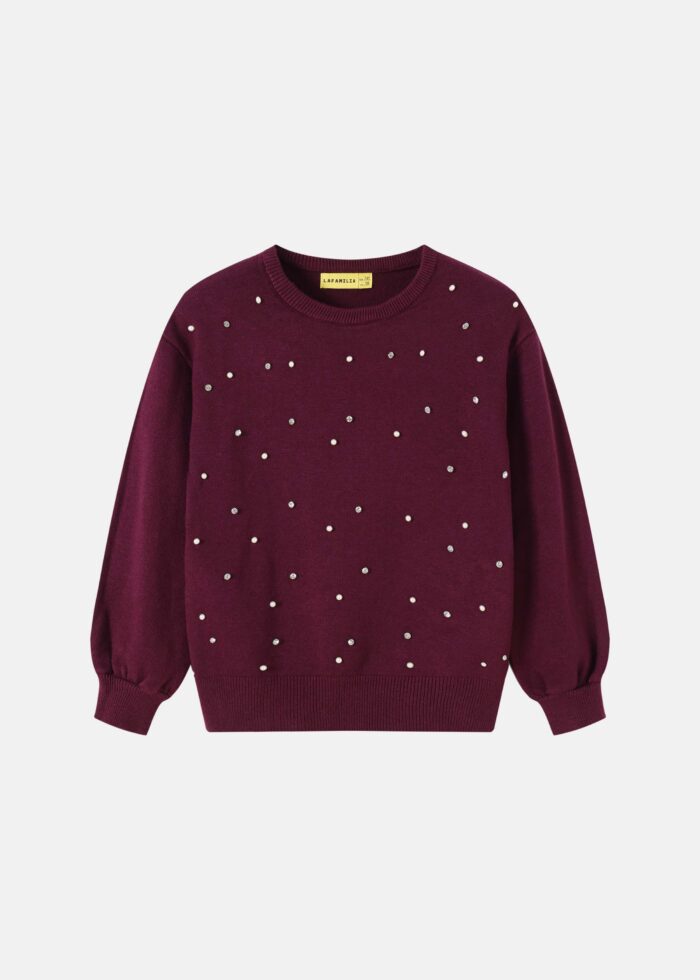 ⁦Kids Girl Strass Decor Blouse⁩ - الصورة ⁦1⁩