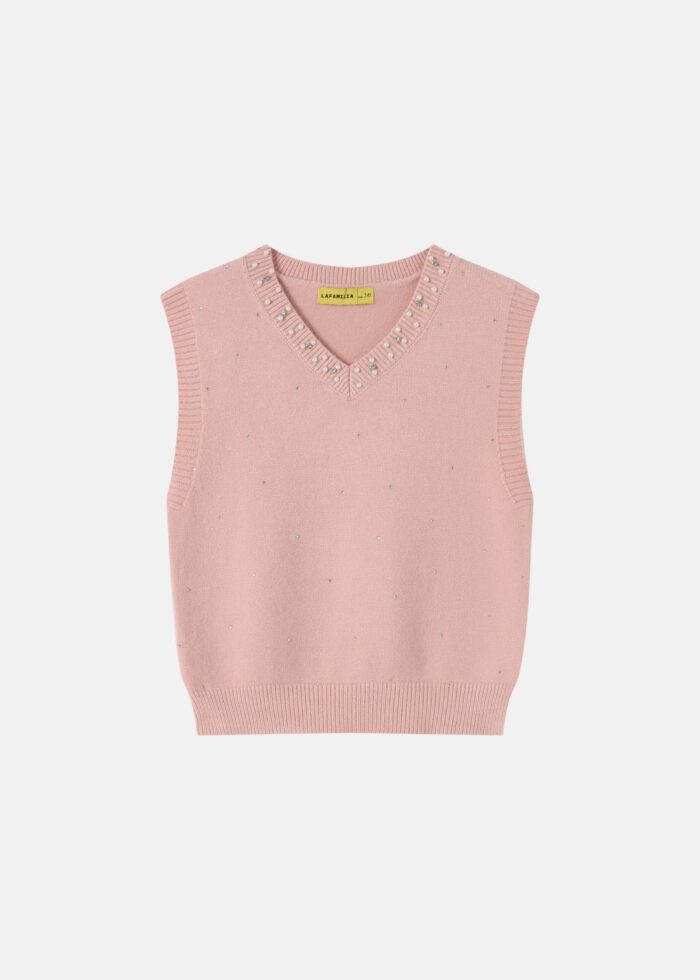 ⁦Kids Girl Strass Decor Top⁩ - الصورة ⁦1⁩