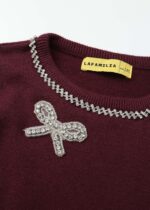 ⁦Kids Girl Bow Decor Blouse⁩ - الصورة ⁦3⁩