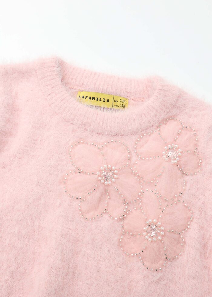 ⁦Kids Girl Hairy Knitted Blouse⁩ - الصورة ⁦2⁩