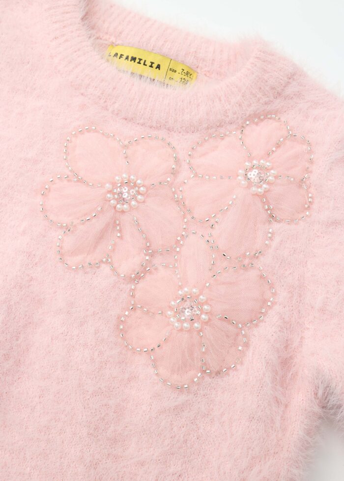 ⁦Kids Girl Hairy Knitted Blouse⁩ - الصورة ⁦3⁩