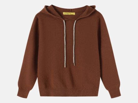 Kids Girl Knitted Plain Hoodie