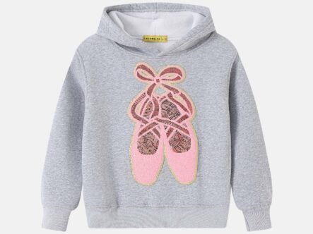 هودي أطفال بناتي بطباعة باليرينا