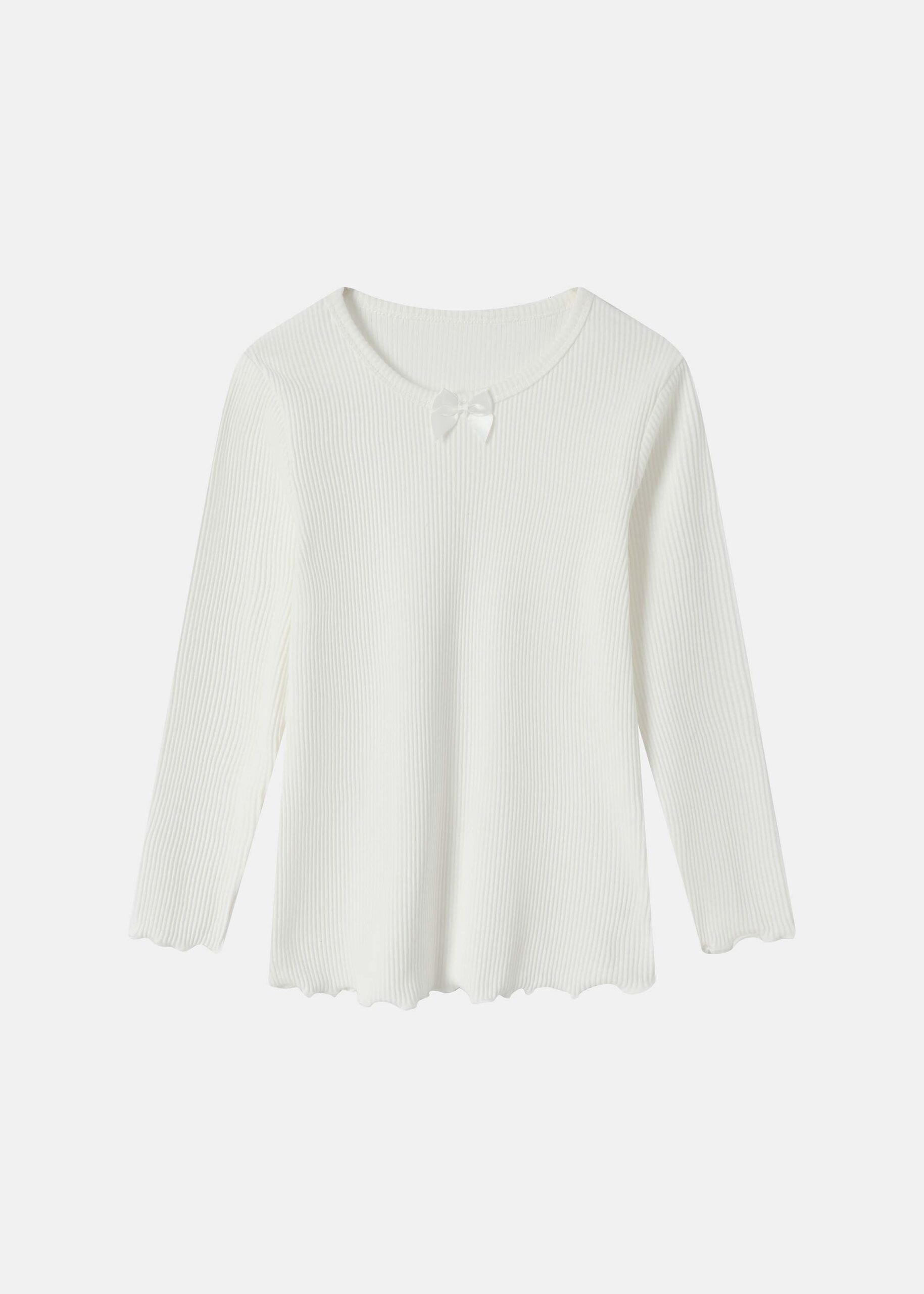 6225416032604-a بلوزة أطفال بناتي بنسيج مخطط - الصورة 1