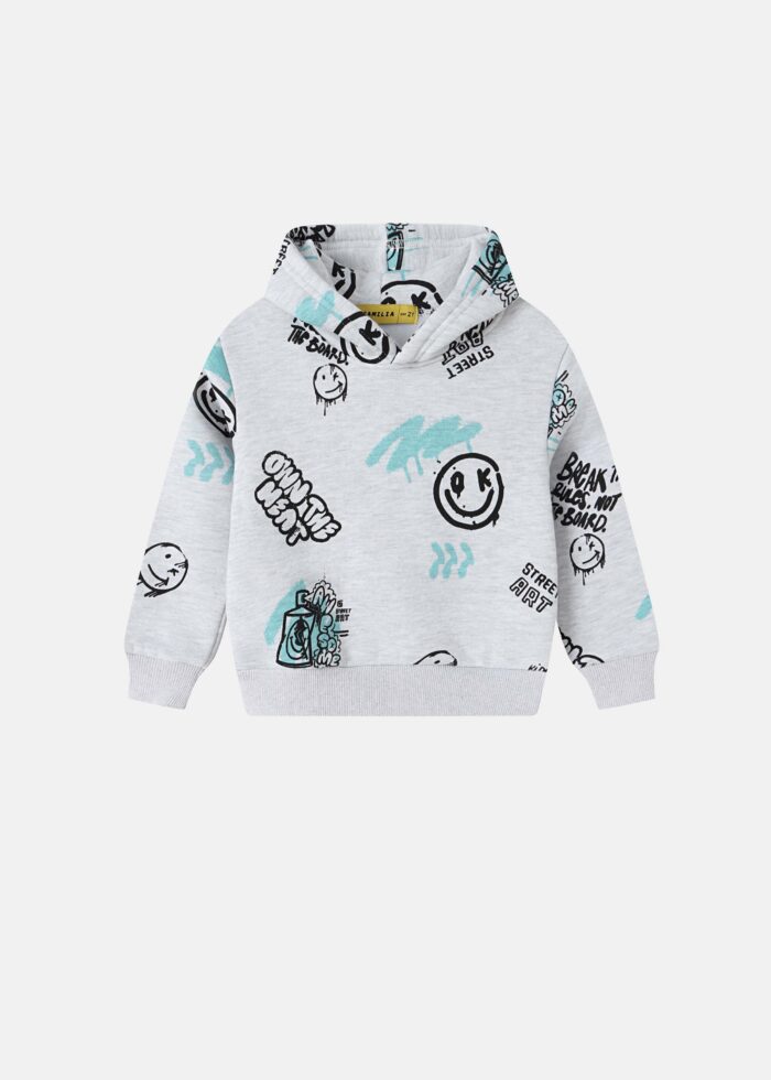 ⁦Baby Boy Drawings Printed Hoodie⁩ - الصورة ⁦1⁩