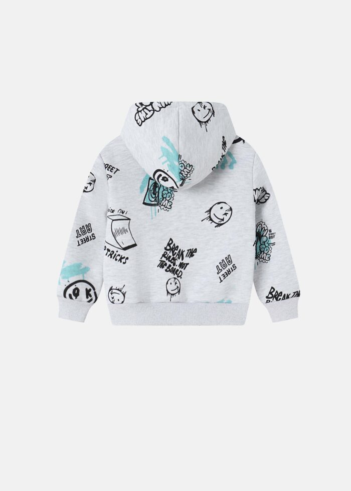 ⁦Baby Boy Drawings Printed Hoodie⁩ - الصورة ⁦6⁩