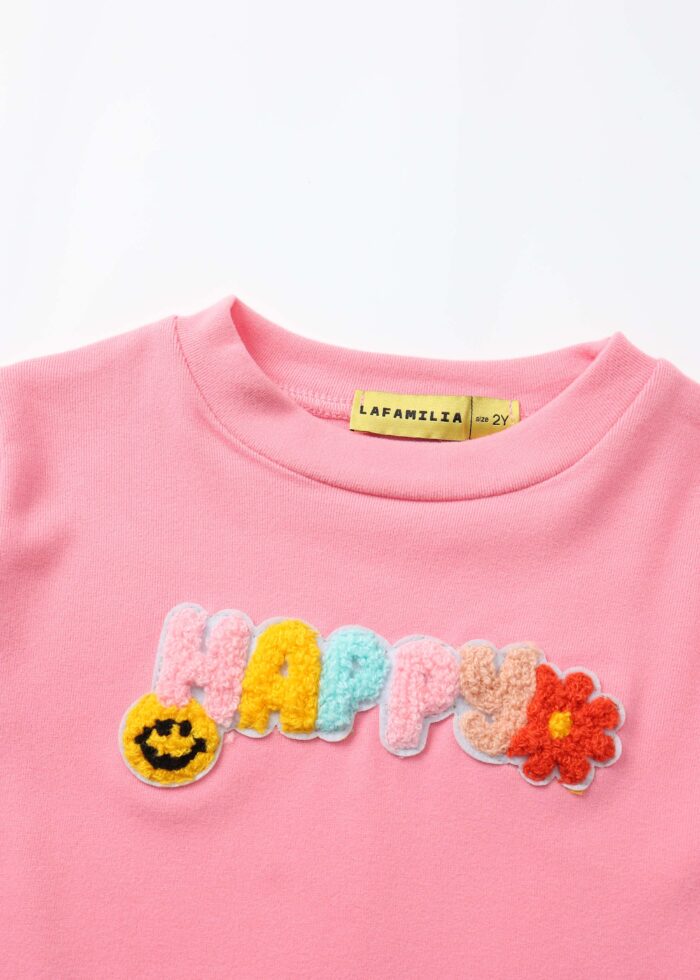 ⁦Baby Girl "Happy" Two-Pieces Pajama⁩ - الصورة ⁦3⁩
