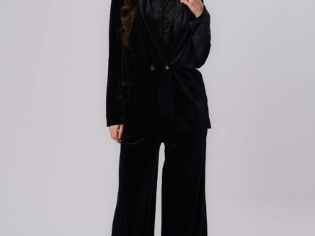 Women Velvet Plain Blazer