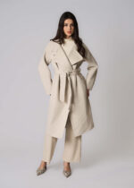 Women Wool Broadcloth Plain Coat - Image 2