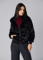 Women Striped Fur Jacket - Image 2