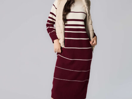 Women Striped Fur Vest