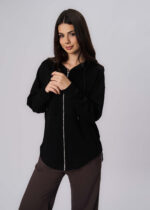 Women Plain Scuba Fabric Track Jacket - Image 2