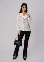 Women Ruffled Decor Shirt