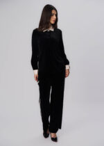 Women Velvet Plain Shirt