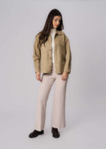 Women Suede Plain Shirt