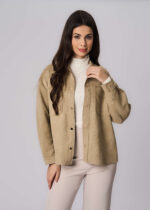 Women Suede Plain Shirt - Image 2