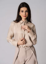 Women Glittery Fabric Plain Shirt - Image 2