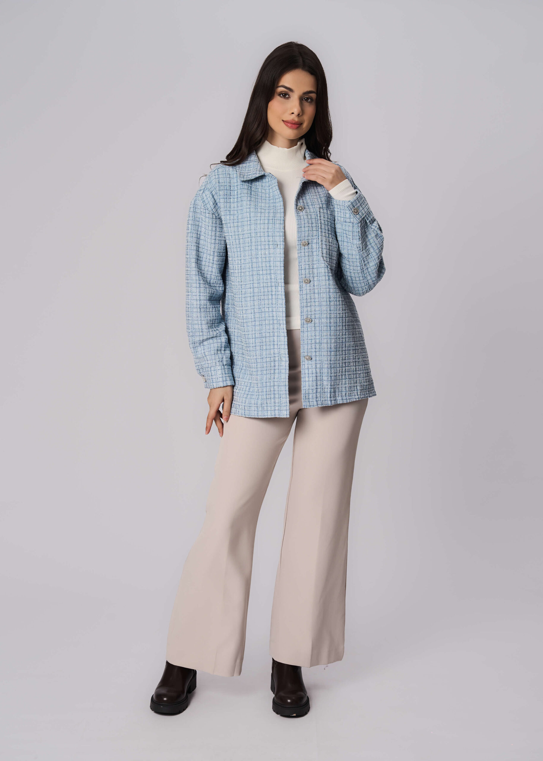 6225204021505-x Women Checkered Shirt - Image 1