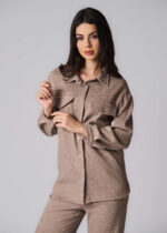 ⁦جاكيت نسائي بنسيج مخطط⁩ - الصورة ⁦2⁩