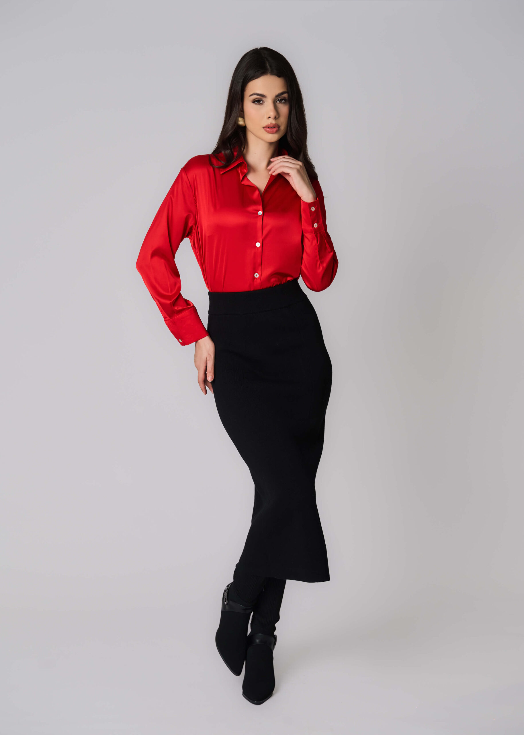 6225204027112-x Women Satin Shirt - Image 1