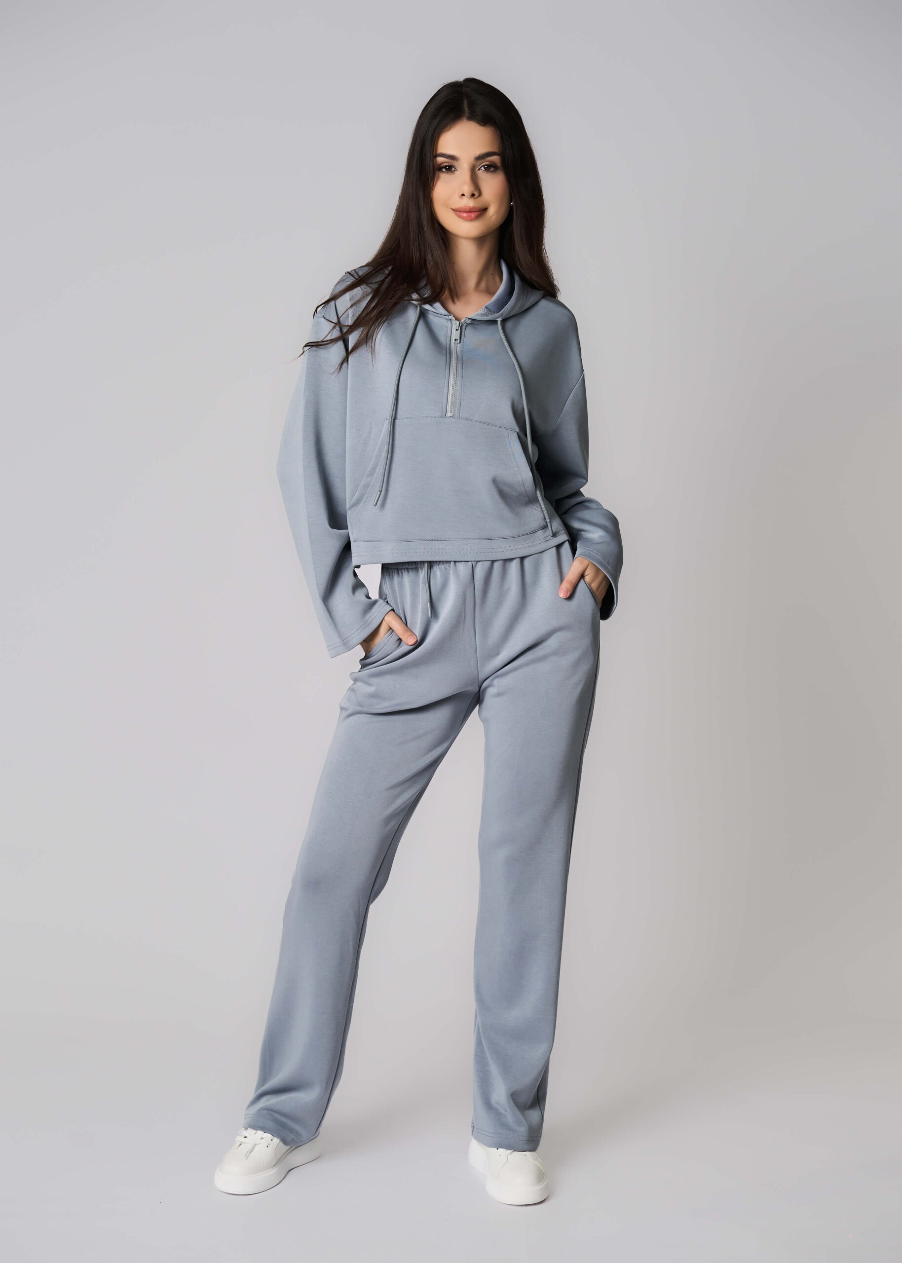 6225208010053-x Women Plain Scuba Fabric Trouser - Image 1