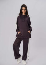 Women Color-Block Scuba Fabric Trouser - Image 2