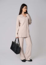 Women Knitted Striped Trouser