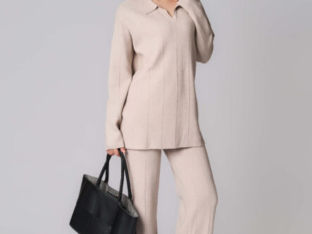 Women Knitted Striped Trouser