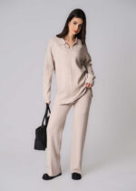 Women Knitted Striped Trouser - Image 2
