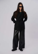 Women Leather Flow Trouser - Image 2