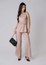 بنطلون نسائي نسيج محبوك واسع