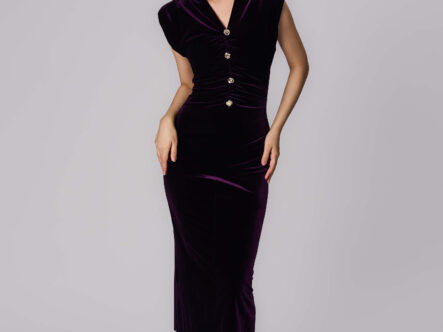 Women Velvet Midi Dress