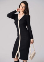 Women Knitted Fabric Long Dress - Image 2