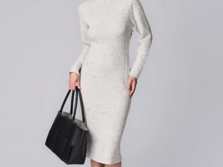 Women Dotted Fabric Long Dress