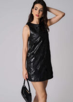 ⁦فستان نسائي جلد مزخرف قصير⁩ - الصورة ⁦2⁩