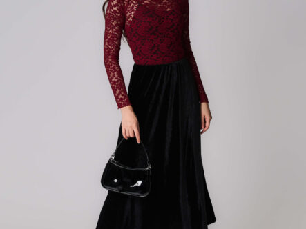 Women Velvet Long Skirt