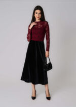 Women Velvet Long Skirt - Image 2