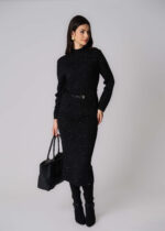 Women Dotted Fabric Long Skirt