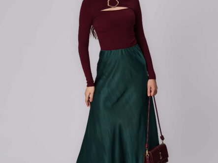 تنورة نسائي ساتان طويلة