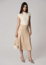 Women Suede Midi Skirt