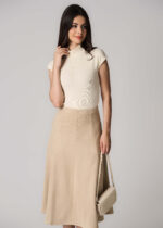 Women Suede Midi Skirt - Image 2