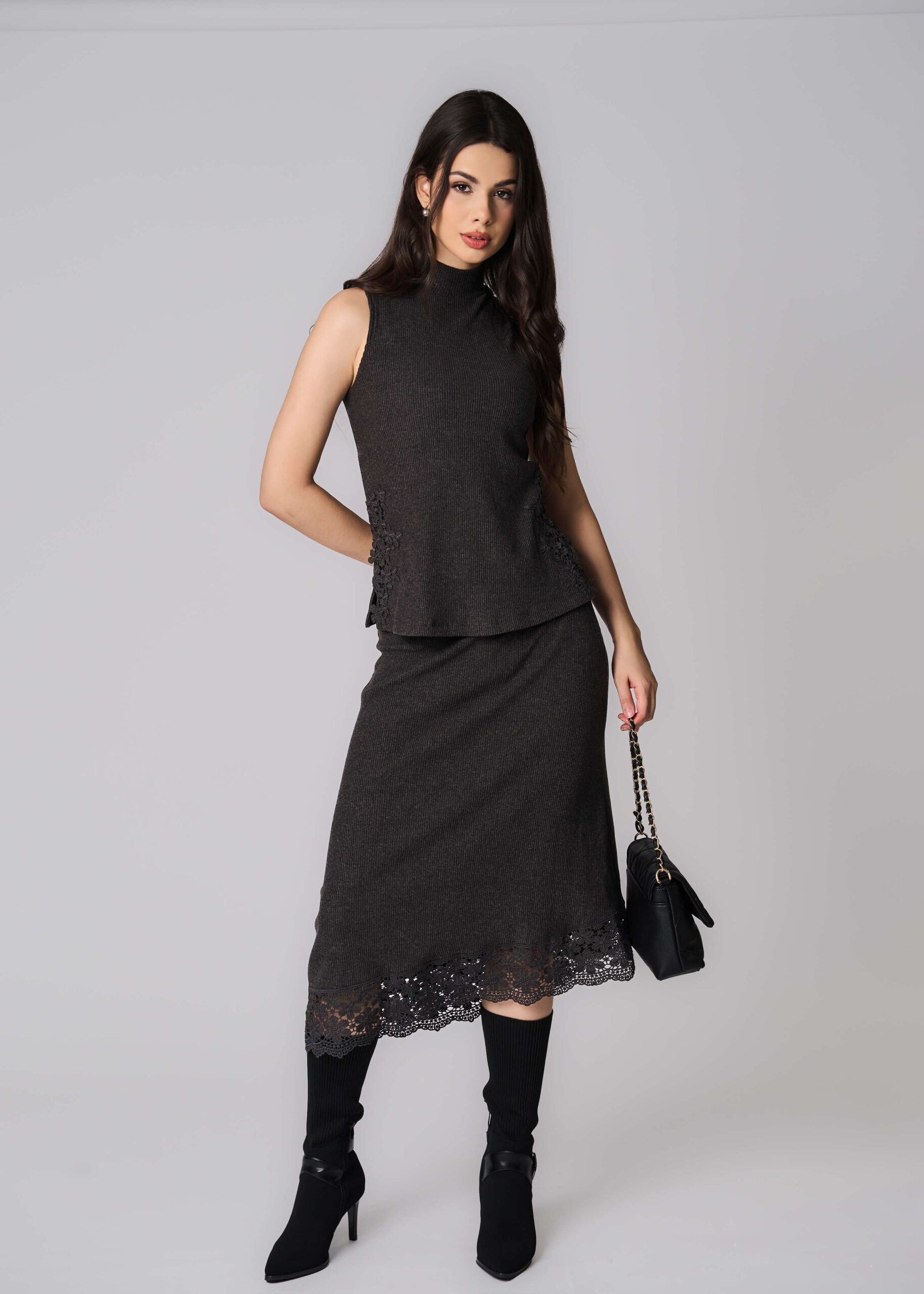 6225211029751-x Women Striped Fabric Skirt - Image 1