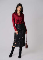 تنورة نسائي جلد مزخرفة