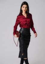 ⁦تنورة نسائي جلد مزخرفة⁩ - الصورة ⁦2⁩