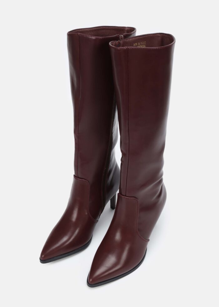 ⁦Women Leather Knee-High Boots⁩ - الصورة ⁦2⁩