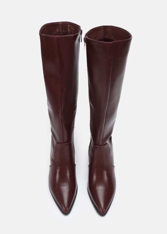 ⁦Women Leather Knee-High Boots⁩ - الصورة ⁦4⁩