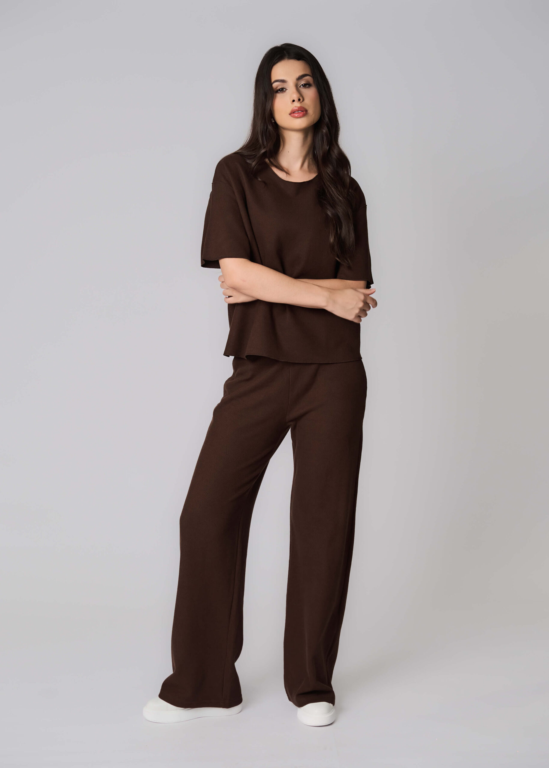 6225216005842-x تيشيرت نسائي بنسيج مخطط - الصورة 1