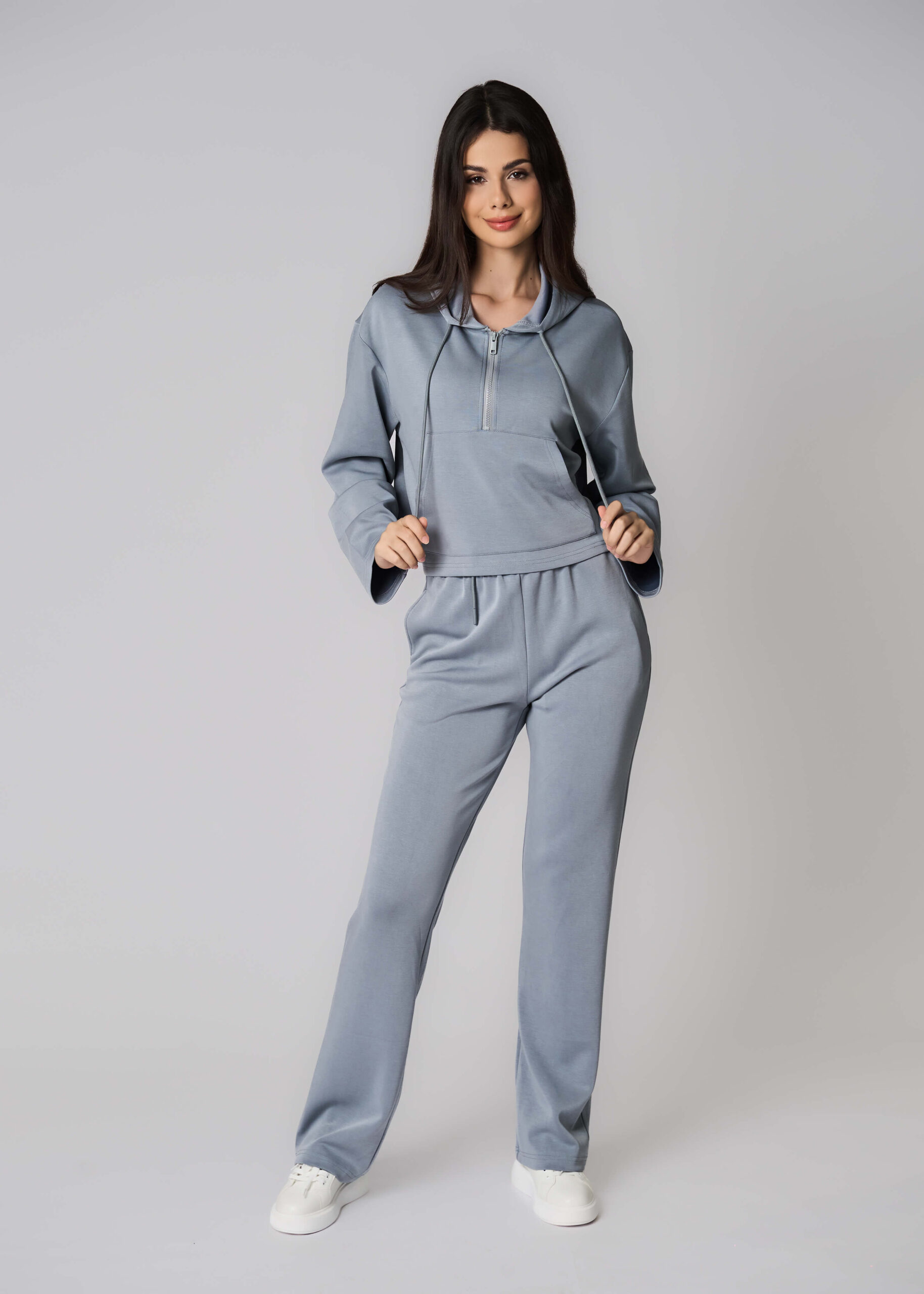 6225216009953-x Women Plain Scuba Fabric Hoodie - Image 1